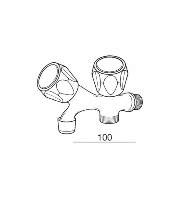 Grifo Lavadora Doble Con Aireador 1/2 3/4