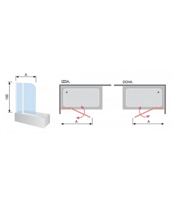 SERIE 300 Bañera Fijo+Puerta