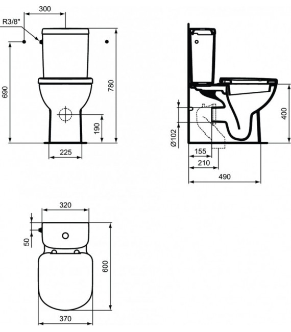 TEMPO inodoro compacto blanco ideal standard