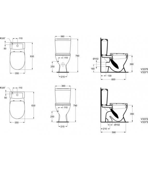 EUROVIT Inodoro blanco de Ideal Standard