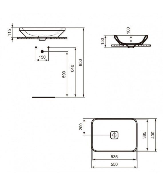 TONIC II ASIM Lavabo de encimera Ideal Satandard