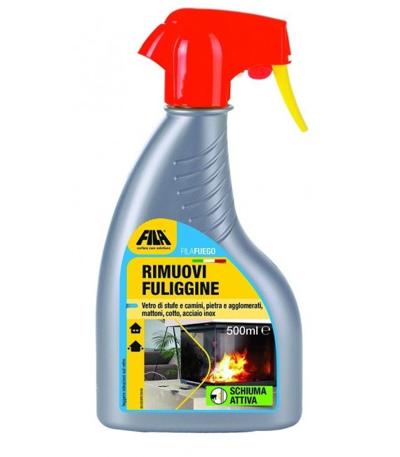 FILA FUEGO , elimina el hollín de los cristales de chimenea
