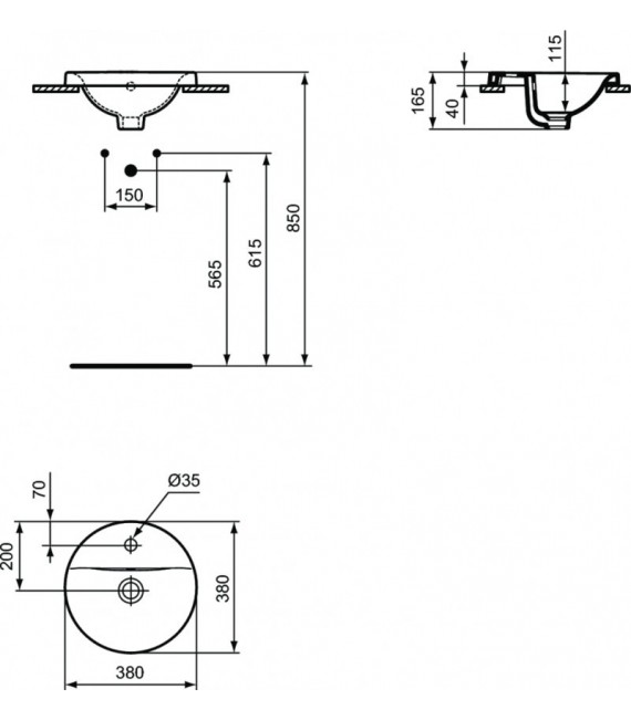 CONNECT lavabo encastre ovalado Ideal Standard