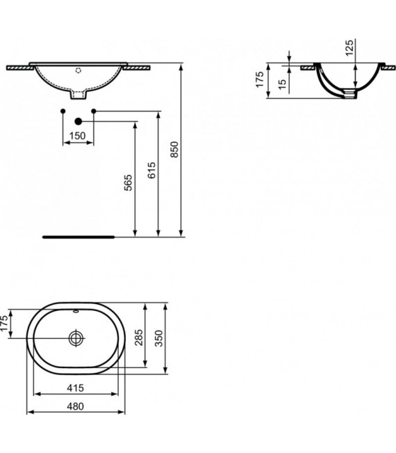 CONNECT lavabo encastre ovalado Ideal Standard