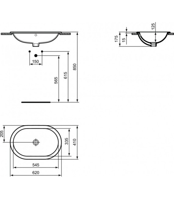 CONNECT lavabo encastre ovalado Ideal Standard