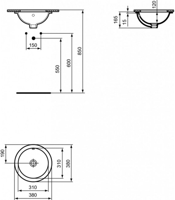 CONNECT lavabo encastre ovalado Ideal Standard