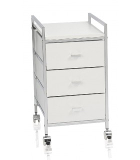 ANDREA HOUSE BA09732 Carro De 3 Cajones Madera Blanco