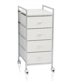 ANDREA HOUSE BA09733 Carro De 4 Cajones Madera Blanco