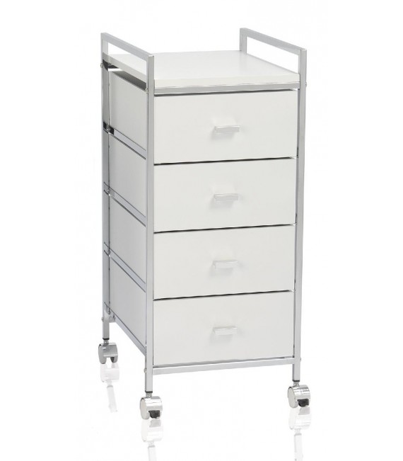 ANDREA HOUSE BA09733 Carro De 4 Cajones Madera Blanco