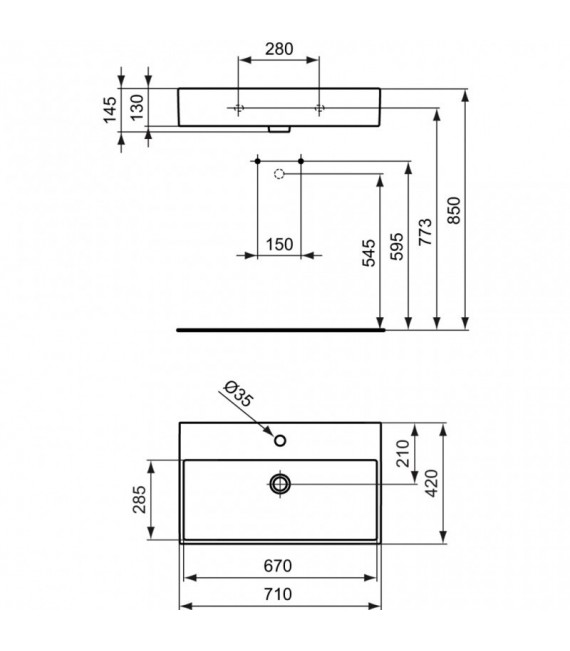 IDEAL STANDARD K078201 Strada Lavabo 70 Cm A Pared