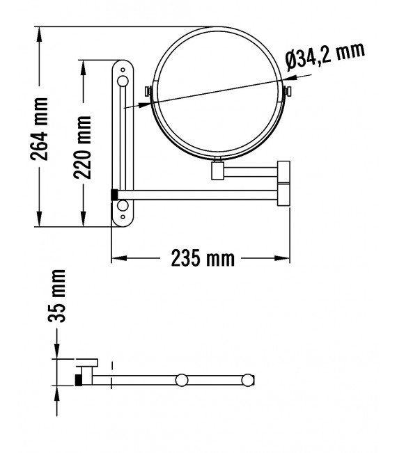 MEDICLINICS Espejo de aumento AI0170C acero Brillo