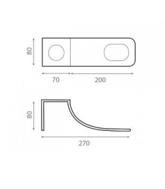 THE BATHCO Soporte de acero curvo