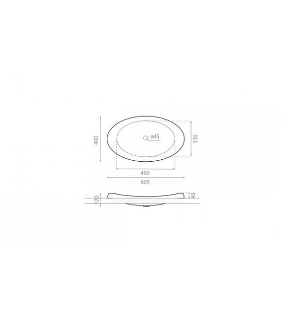 Lavabo Semi Encastre Ova ELLIPSE 620x370x110