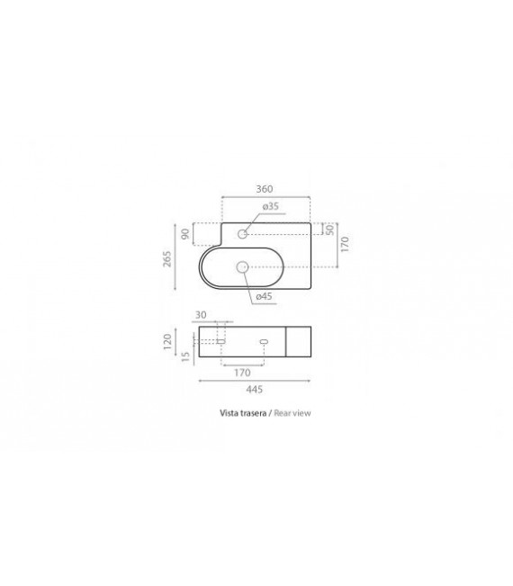 KABUTO  Lavabo Bathco Pequeño Suspendido