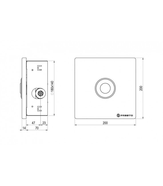 PRESTO 19700 ARTE IE Fluxómetro Inodoro Empotrado Doble Descarga