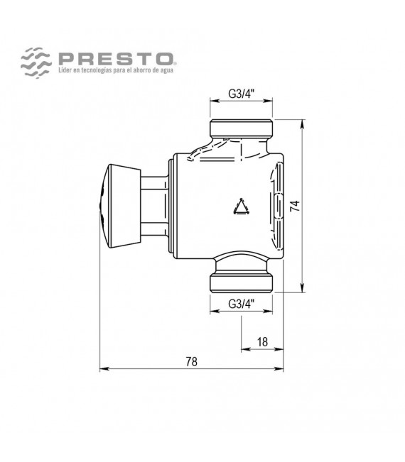 PRESTO 65 Grifo Ducha Temporizado 1 Agua