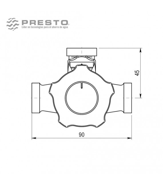 PRESTO ALPA 80 Grifo Temporizado Ducha Mezclador Sin Válvula Vaciado