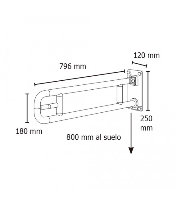 PRESTOBAR 170 Barra Abatible 800 Nylon Blanco