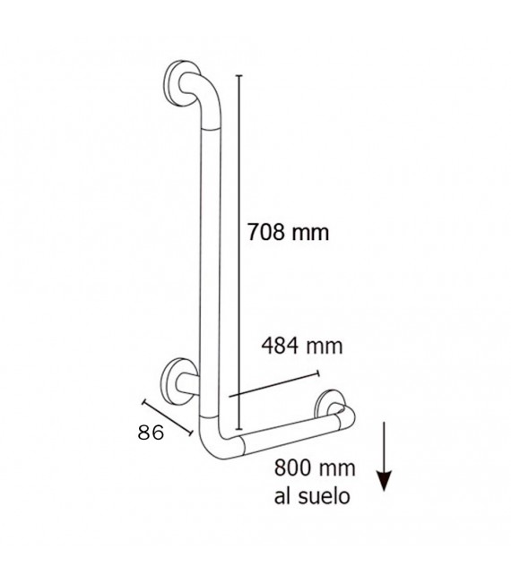 PRESTOBAR 160 Barra Ángulo Nylon Blanco