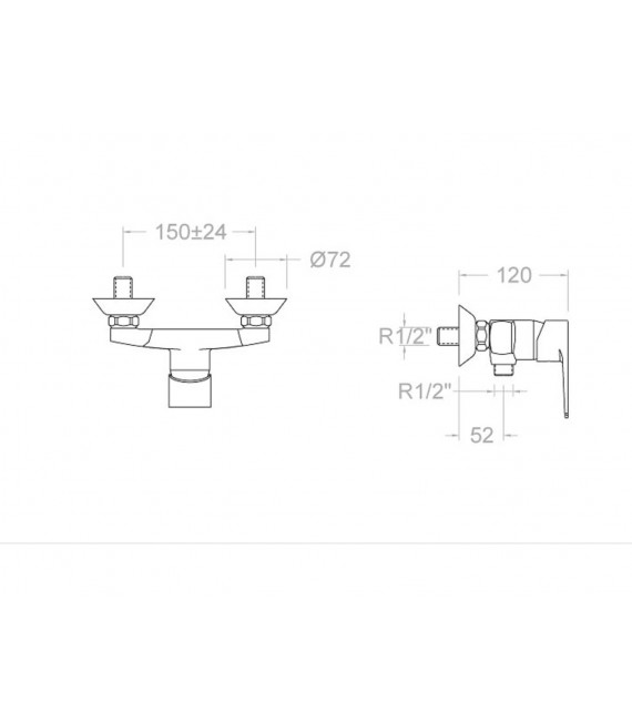 TITANIUM Monomando Ducha Sin Equipo 1808 S