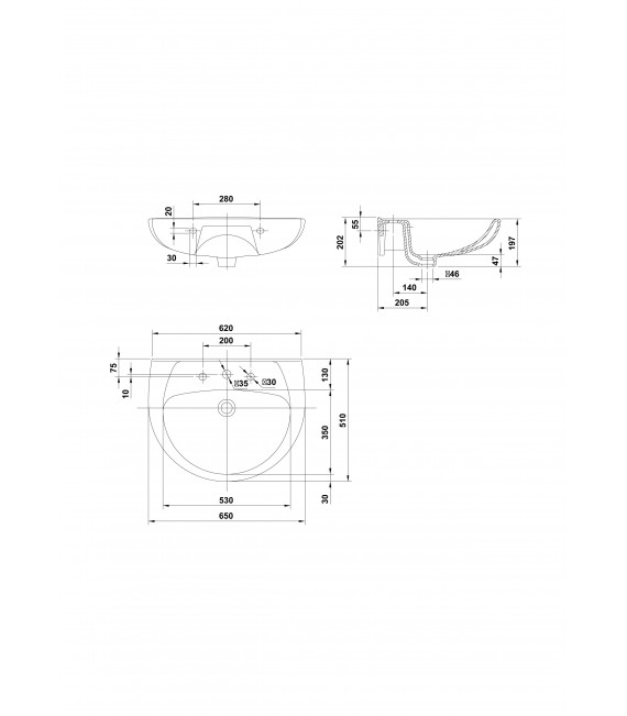 ELIA Lavabo 60 con pedestal