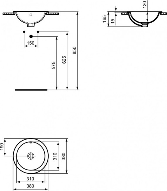 CONNECT lavabo encastre 38