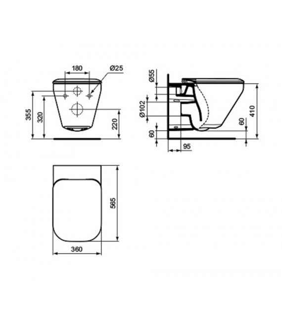 TONIC2 Inodoro Suspendido AQUABLADE
