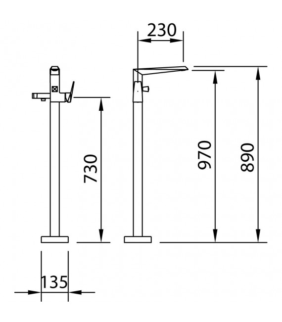 VENTU Grifo BAÑO-DUCHA EMPOTRAR SUELO 99439