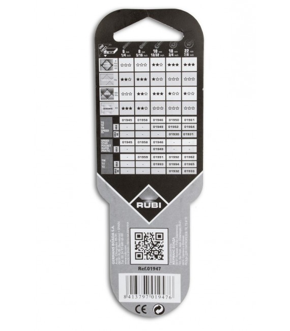 RUBI Juego rodeles Ø 6 y 10 mm.