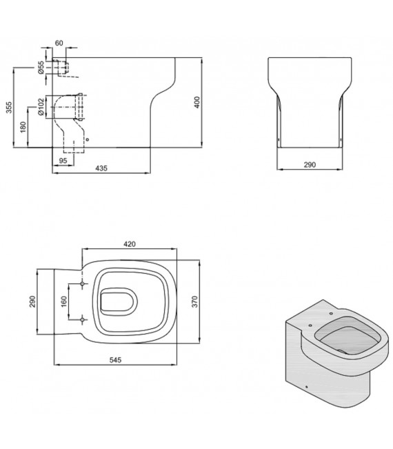 SANITANA BE YOU Inodoro BTW Simple Blanco