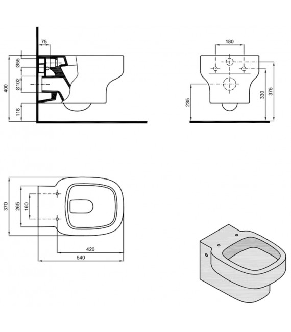 SANITANA BE YOU INODORO SUSPENDIDO BLANCO