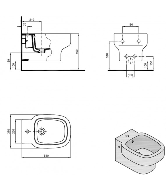 SANITANA BE YOU BIDÉ SUSPENDIDO BLANCO