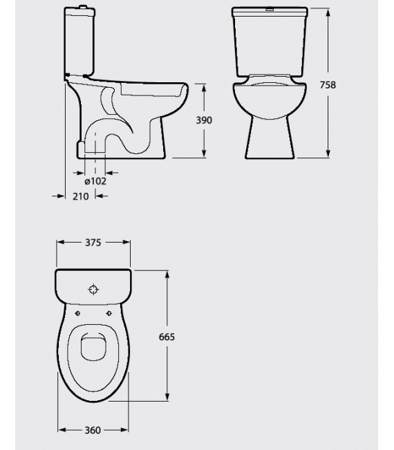 ROCA POLO Inodoro Completo
