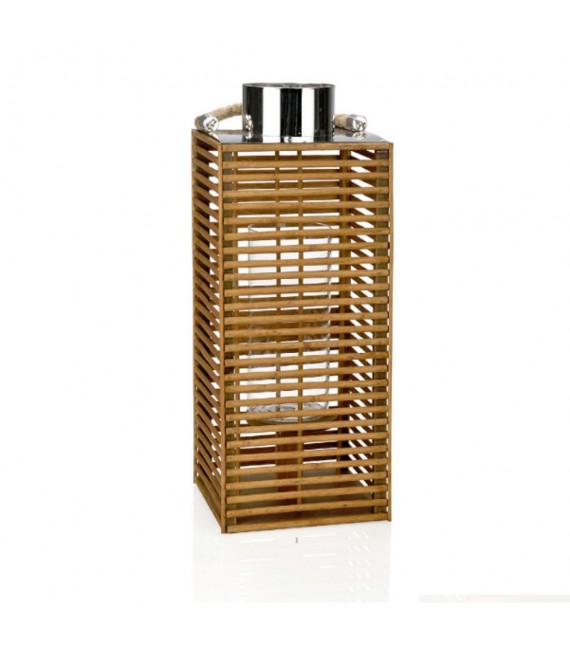 ANDREA HOUSE SOPORTE VELA CDO BAMBOO/METAL 18X18X45