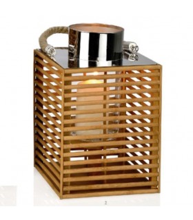 ANDREA HOUSE SOPORTE VELA CDO BAMBOO/METAL 18X18X27