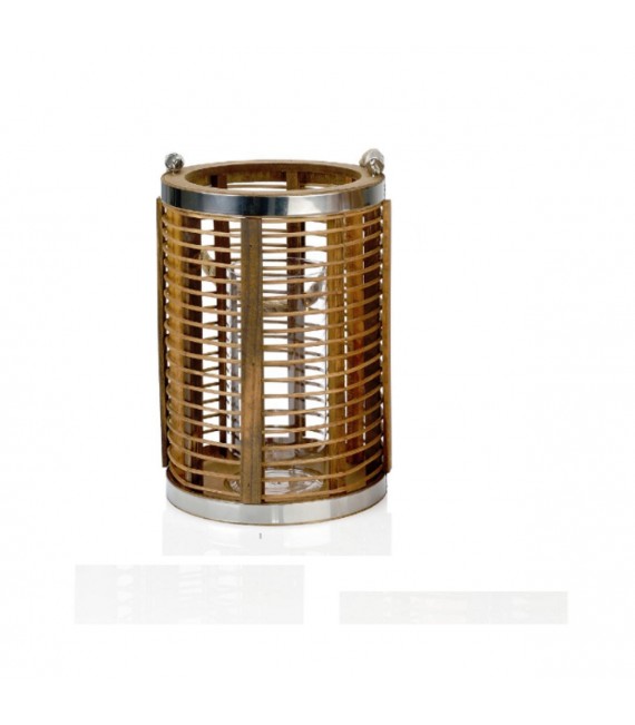 ANDREA HOUSE SOPORTE VELA RDO BAMBOO/METAL Ø20X29CM