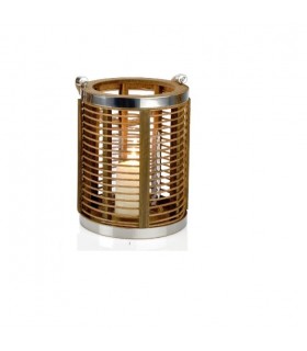 ANDREA HOUSE SOPORTE VELA RDO BAMBOO/METAL Ø19X25CM