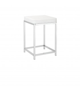 ANDREA HOUSE TABURETE BLANCO EFC.PIEL31X31X46