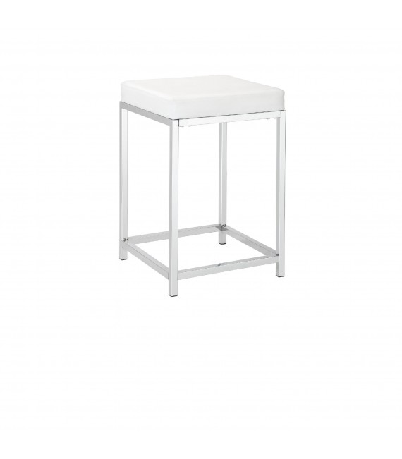 ANDREA HOUSE TABURETE BLANCO EFC.PIEL31X31X46