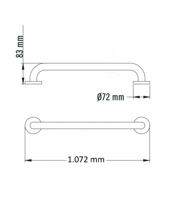 MEDICLINICS BARRA RECTA 1072 MM G27JAS10W1