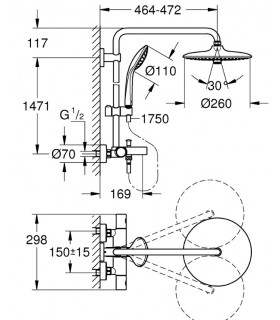 Euphoria System - Euphoria 180 Sistema De Ducha Term.Baño :: Grohe 27 475 000