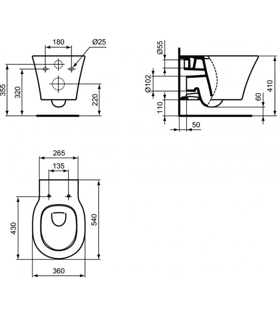 IDEAL STANDARD CONNECT AIR INODORO SUSPENDIDO