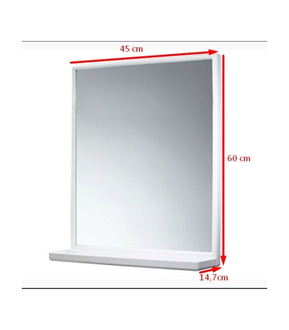 GEDY 29010200000 Espejo Con Estante Blanco