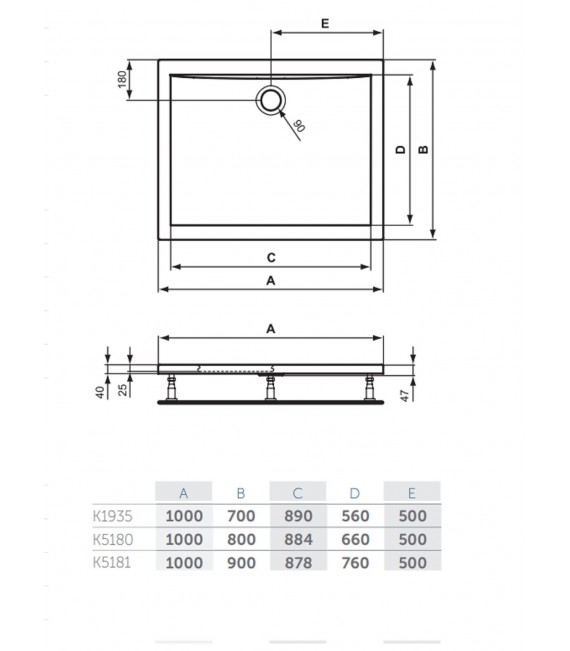 IDEAL STANDARD Plato Ducha Ultraflat Acrílico Rectangular 100 cms
