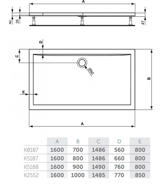 IDEAL STANDARD Plato Ducha Ultraflat Acrílico Rectangular 160 Cms