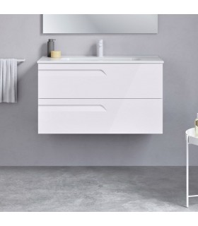 ROYO Mueble+Lavabo VITALE 2 Cajones F-39 Blanco Brillo