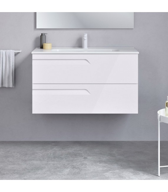 ROYO Mueble+Lavabo VITALE 2 Cajones F-46 Blanco Brillo