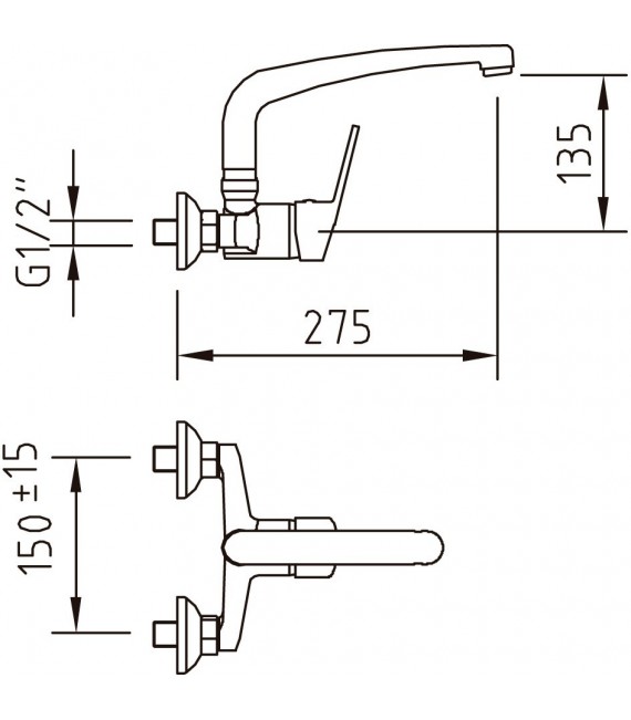 CLEVER 98329 URBAN Monomando Fregadero Mural