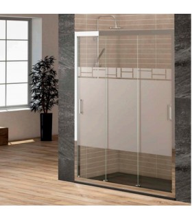 BECRISA BRISTOL Frontal Ducha 3 Hojas Corredera Decorada