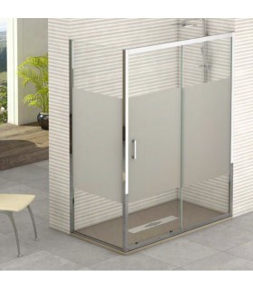 BECRISA SINTRA Mampara Ducha Angular Con Fijo Decorada